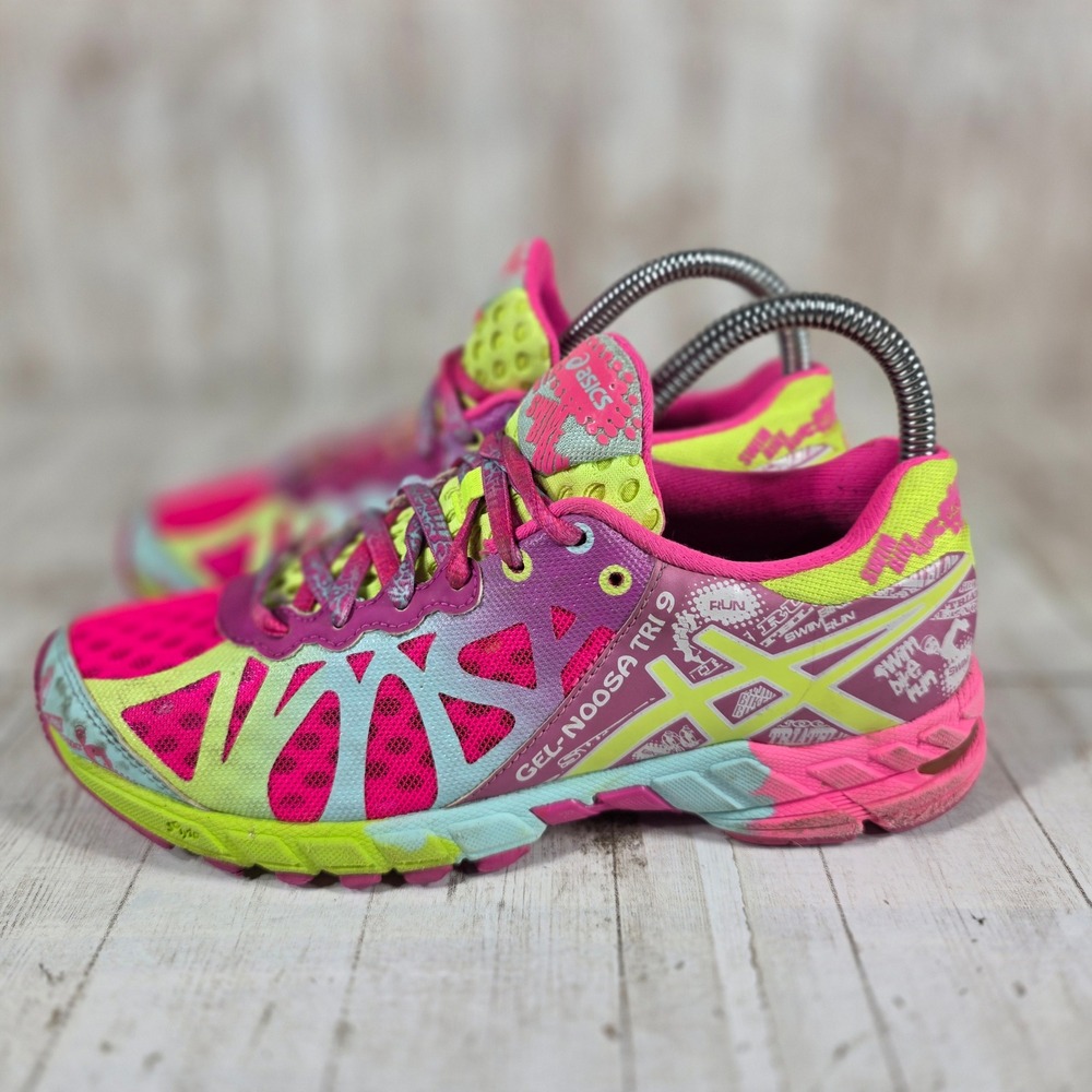 ASICS Gel-Noosa Tri 9 Womens Running Shoes Pink Glow Lime T458Q Size 6.5